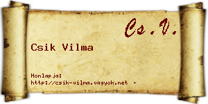 Csik Vilma névjegykártya